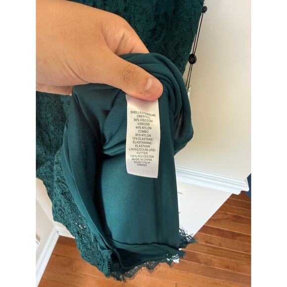 NWT Teal Full Lace Adrianna Papell Formal Cocktail Knee Length Summer Dress - Picture 9 of 11